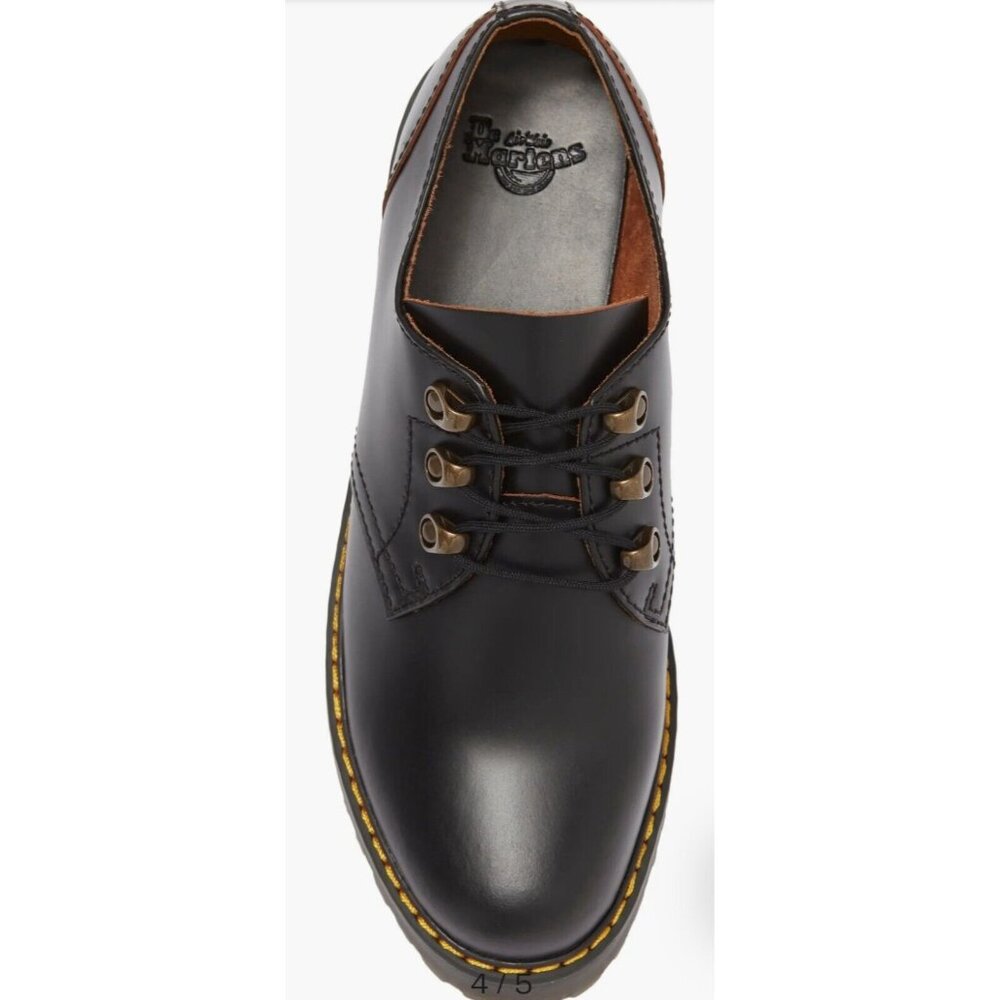 Dr. Martens Black Leona Lug Sole Platform Derby Oxford Shoes Women's Size 8 NEW - Picture 4 of 5